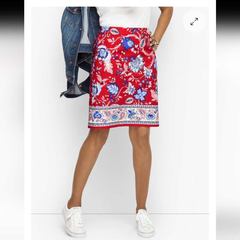 Talbot's Floral A-line Skirt